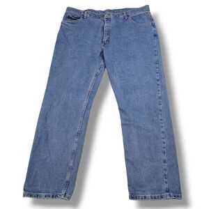 Wrangler Jeans Size 40 x 30 Men's Straight Leg Jeans Stretch Blue Denim Pants